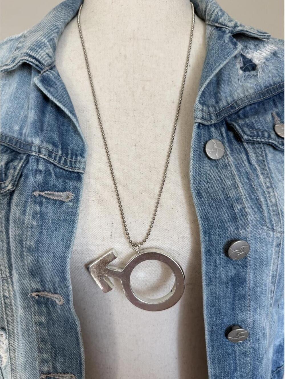 Oversized Mars Symbol Necklace